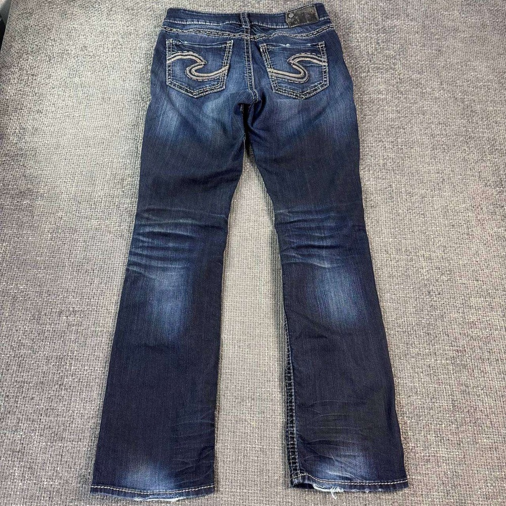 Silver Jeans Co Suki Baby boot Jeans Women 28 Dark Wash Contrast Stitch